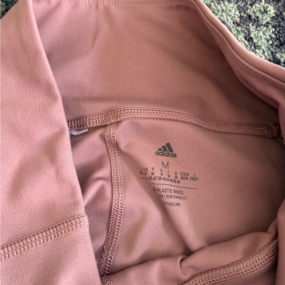 Women’s Adidas Pink Circuit High Waisted 7/8 Leggings With Mesh Pockets Size M - Picture 8 of 12